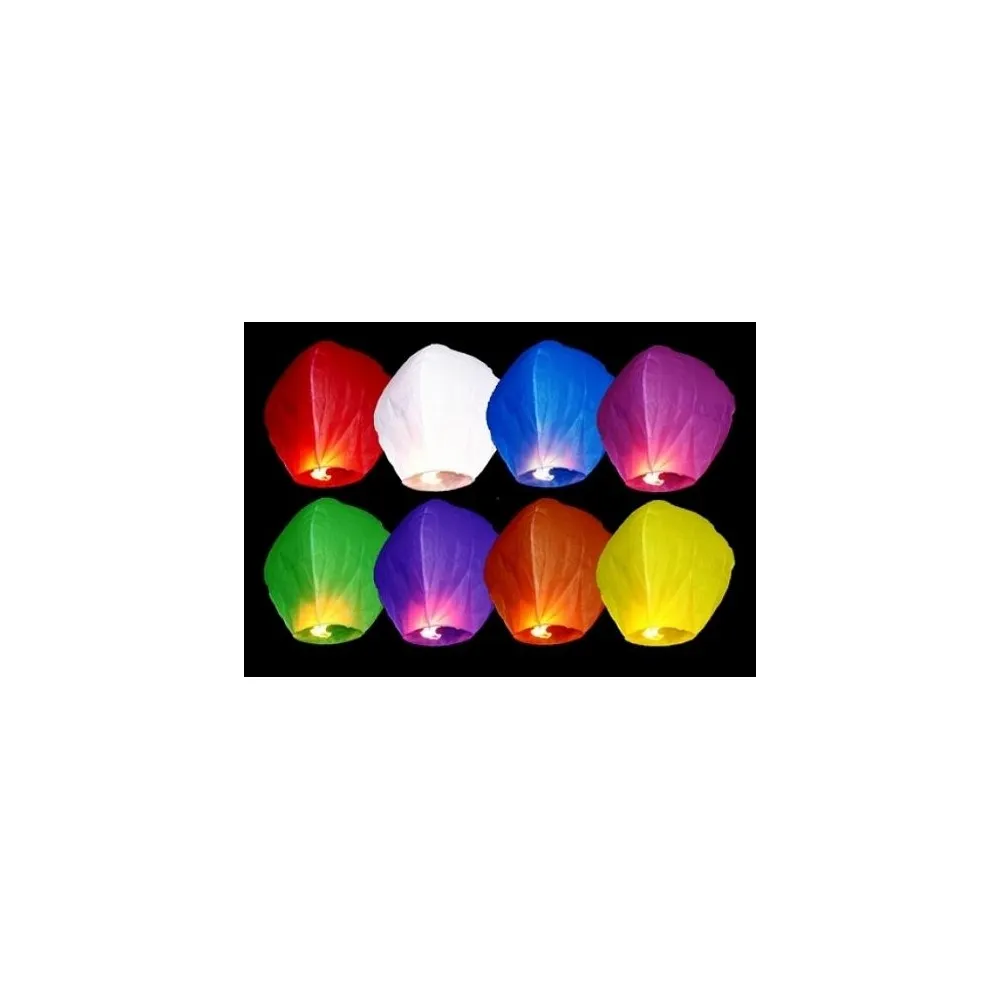 100 Lanterne Cinesi Volanti Colorate e Biodegradabili
