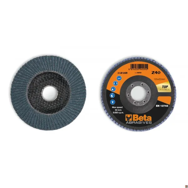 11216B 40 - CF. 10PZ DISCHI MONO-LAM ZIRC. SP/FV ø125 GR40 LP BETA UTENSILI 112160104