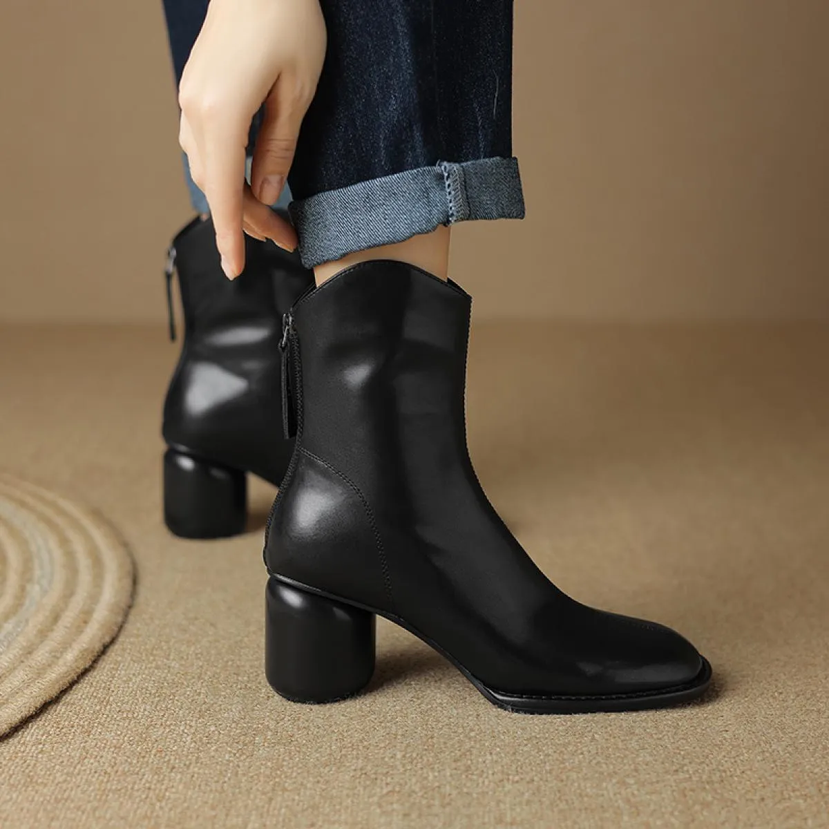 2024 Primavera Autunno Genuino Stivaletti da donna in pelle Décolleté con tacco alto Décolleté Scarpe da sera da donna Taglia 34