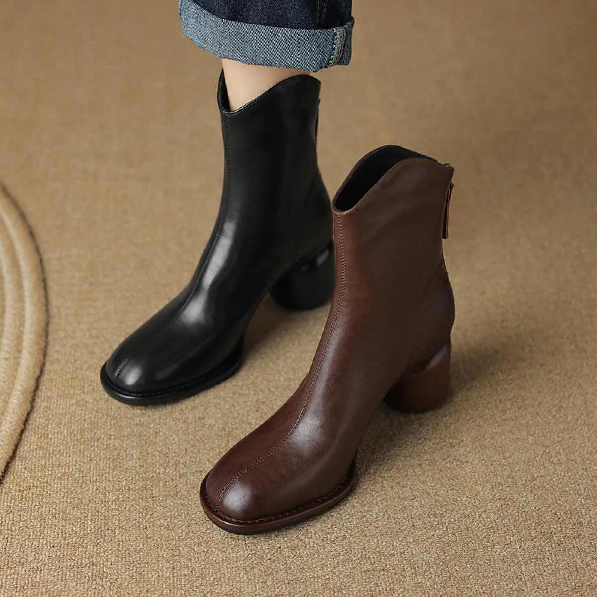 2024 Primavera Autunno Genuino Stivaletti da donna in pelle Décolleté con tacco alto Décolleté Scarpe da sera da donna Taglia 34
