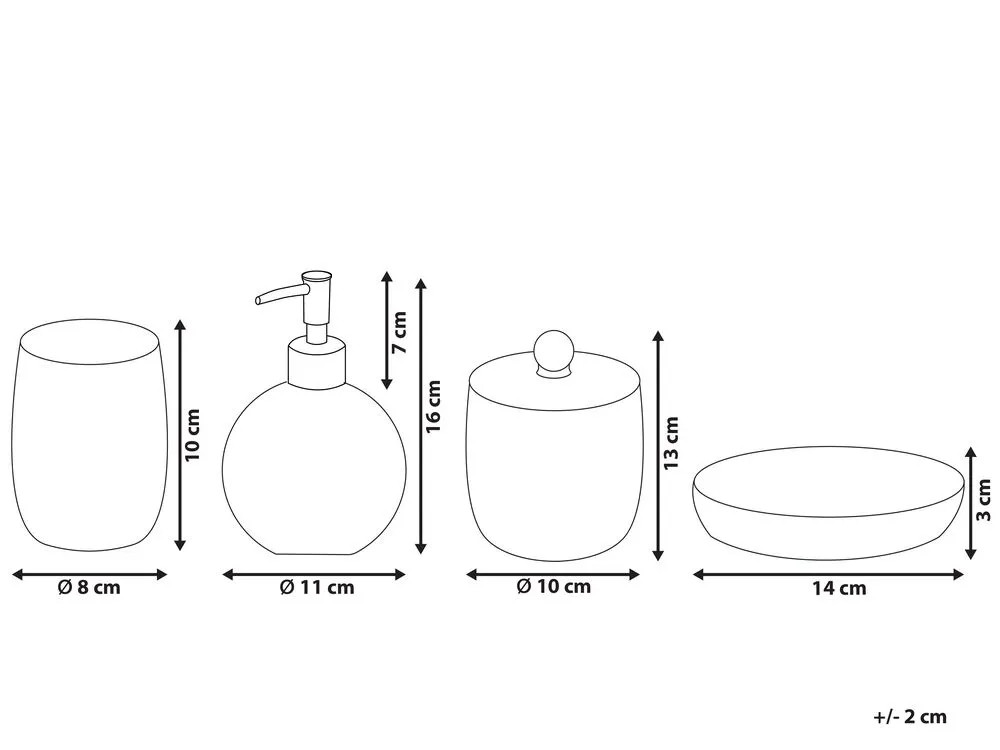 4-Piece Bathroom Accessories Set ROANA Glass Violet