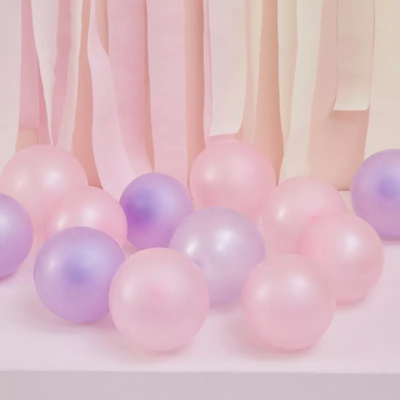 40 palloncini in eco lattice viola e rosa