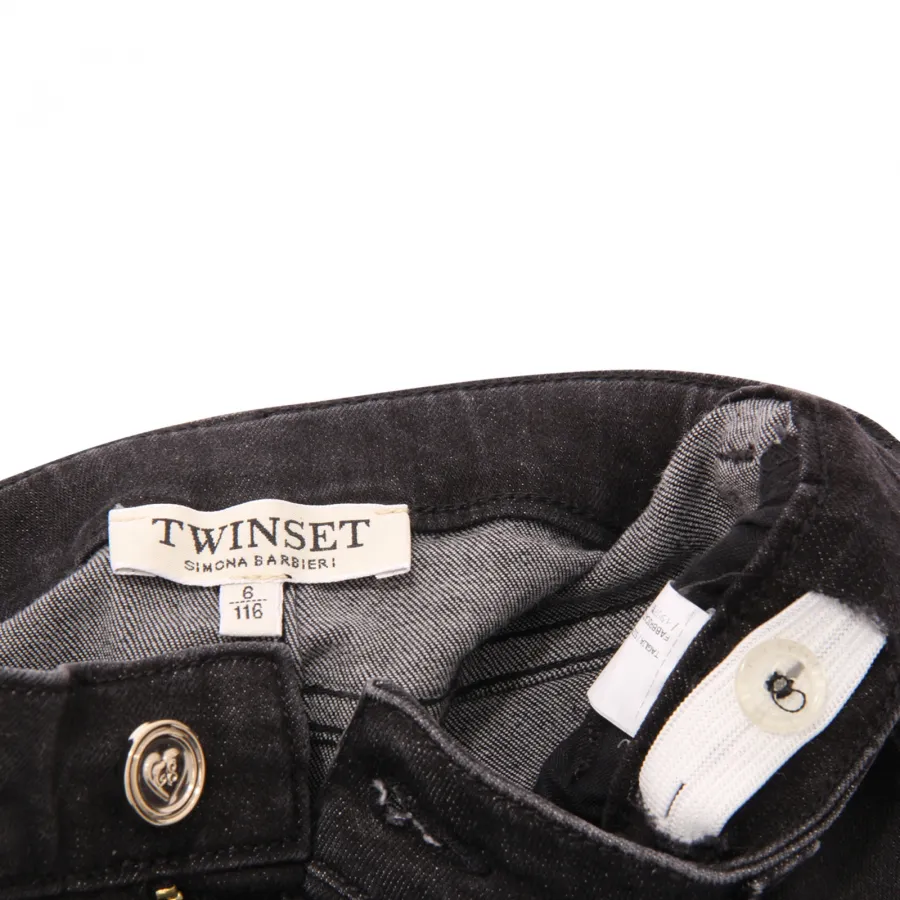 4021AQ jeans bimba TWIN-SET kid denim jegging black