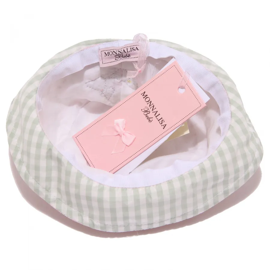 4638X cappello bimba girl MONNALISA pink/green cotton hat