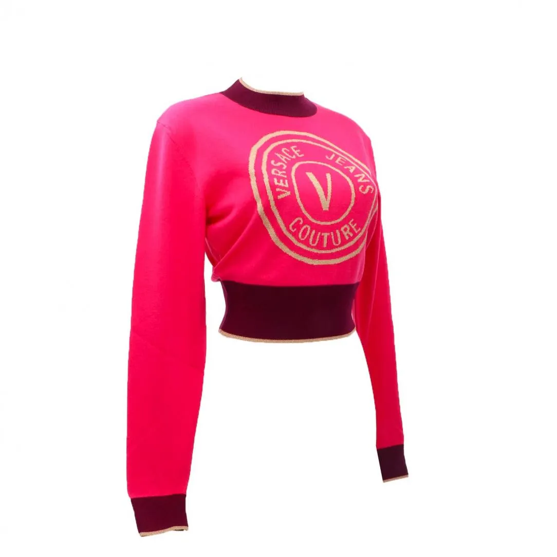 75HAFM21 WOOL V EMBLEM Fucsia