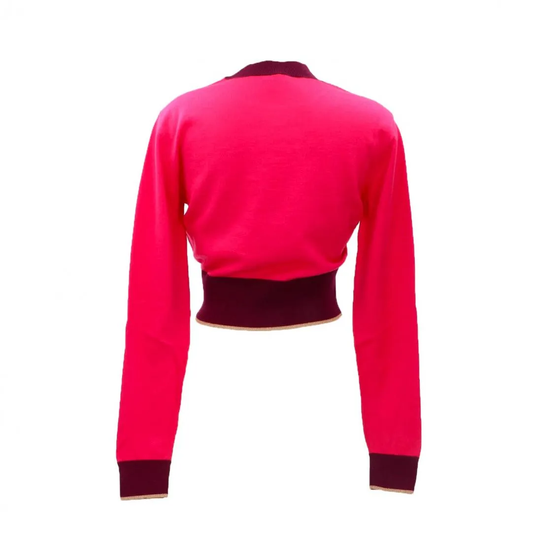 75HAFM21 WOOL V EMBLEM Fucsia