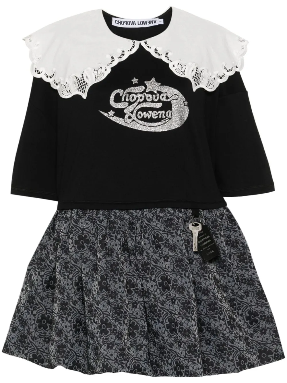 Abito con colletto oversize in nero - donna