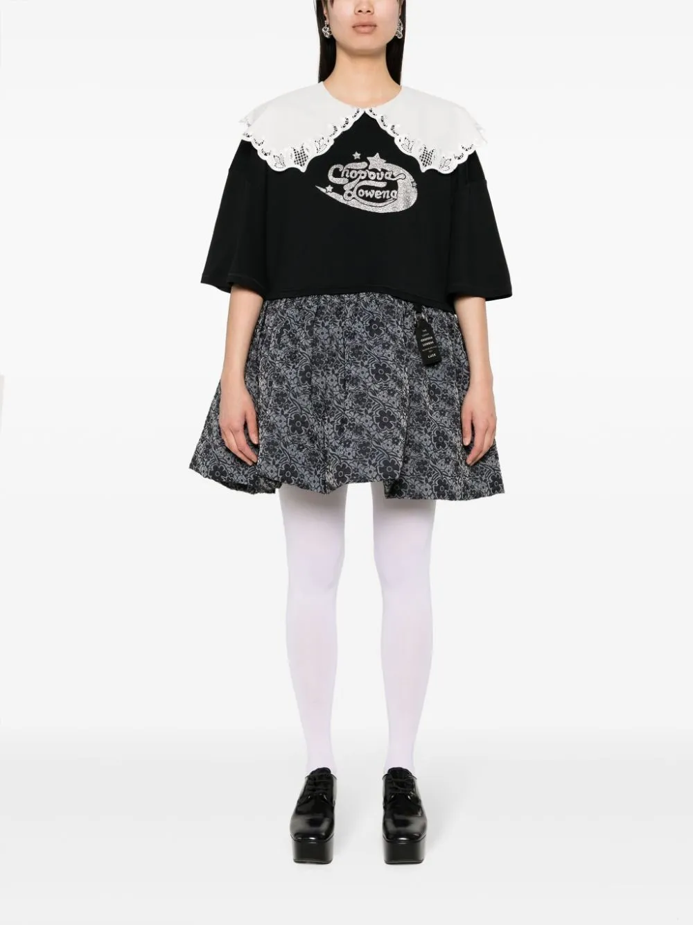Abito con colletto oversize in nero - donna