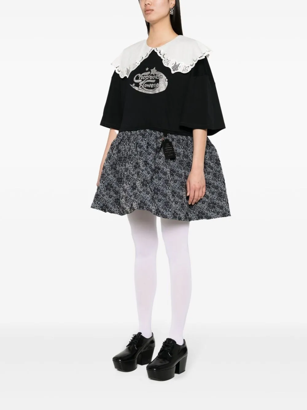 Abito con colletto oversize in nero - donna