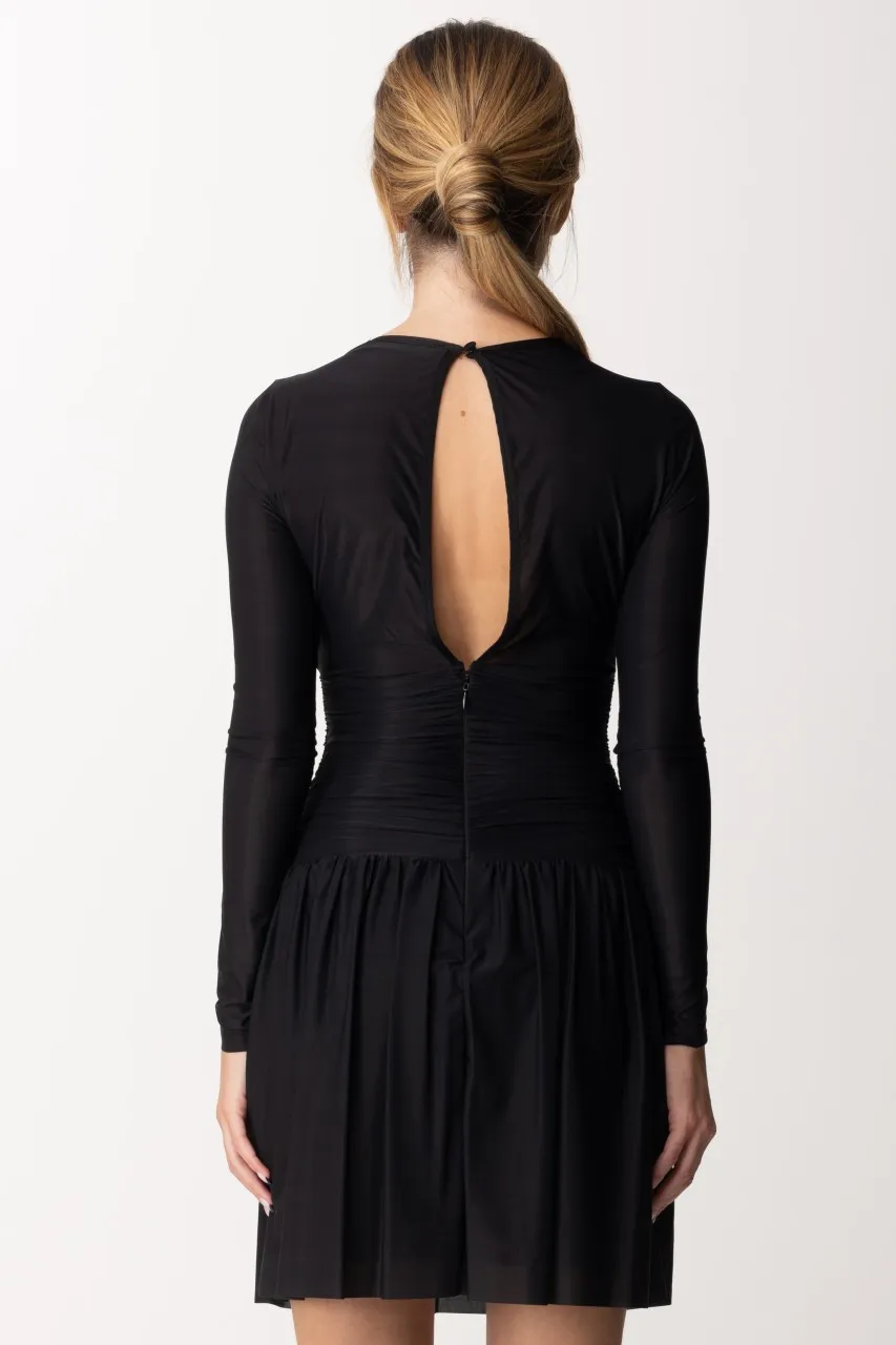 Abito mini con gonna svasata Black