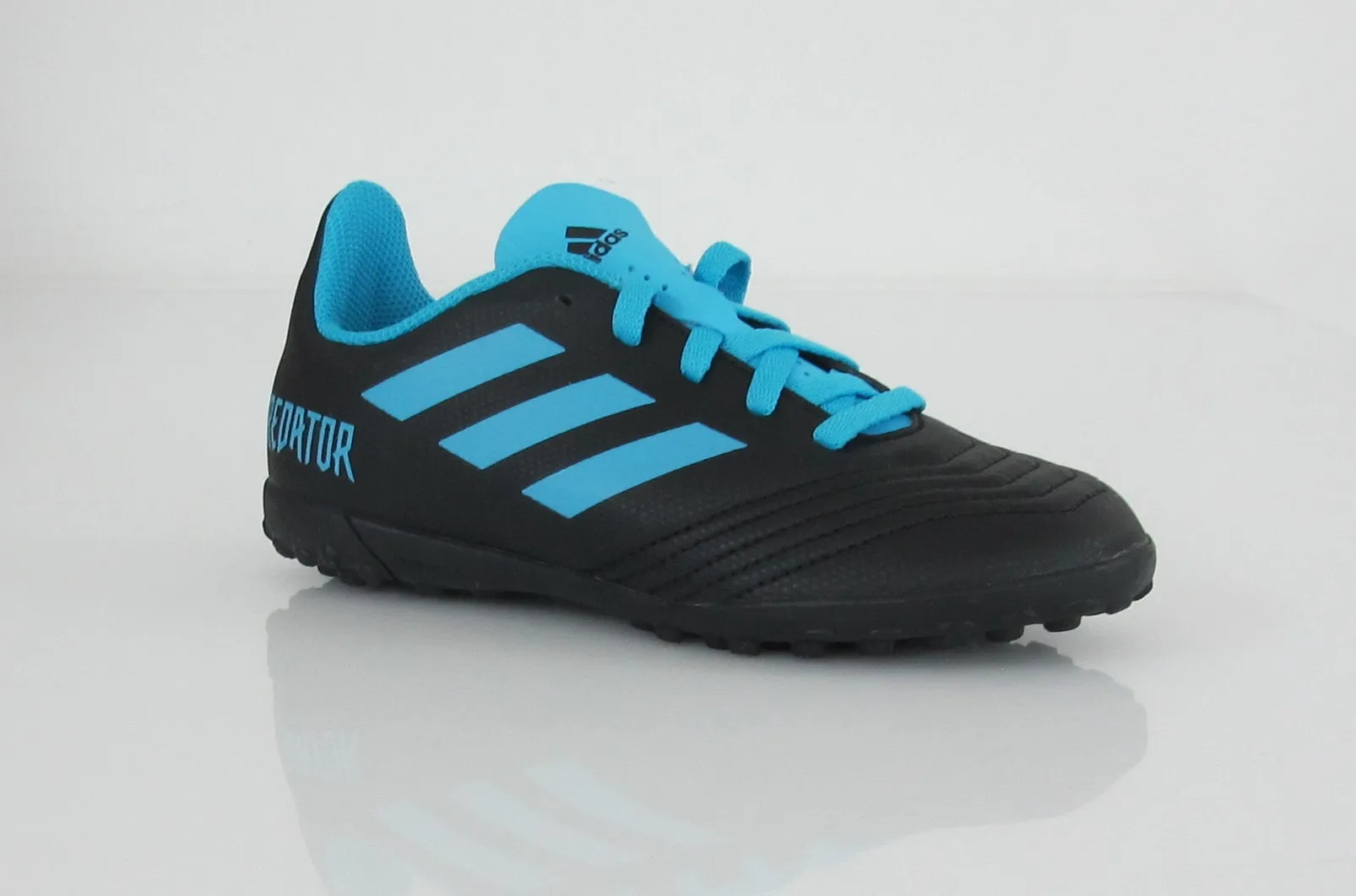 ADIDAS scarpe calcetto bimbo turf PREDATOR 19.4 TF G25826 NERO/CIANO agosto 2019