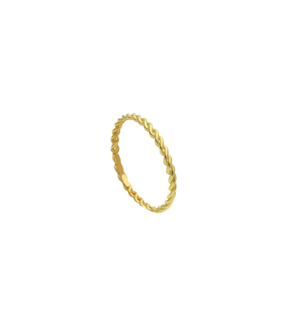 Anello Raggi Donna Treccia Sottile Oro Giallo 9kt
