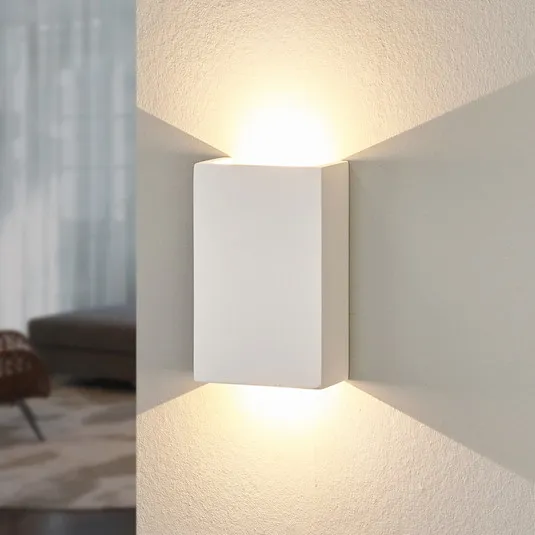 Applique a LED Fabiola in gesso, altezza 16 cm