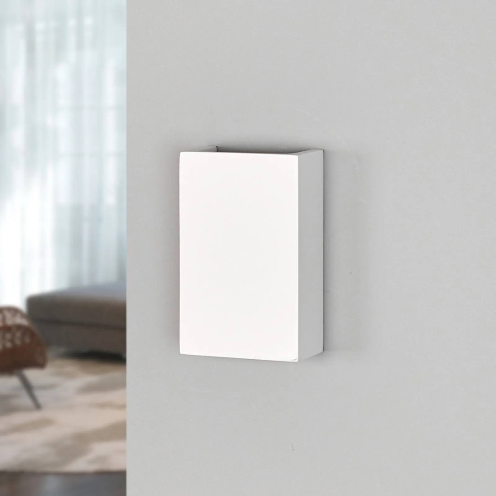 Applique a LED Fabiola in gesso, altezza 16 cm