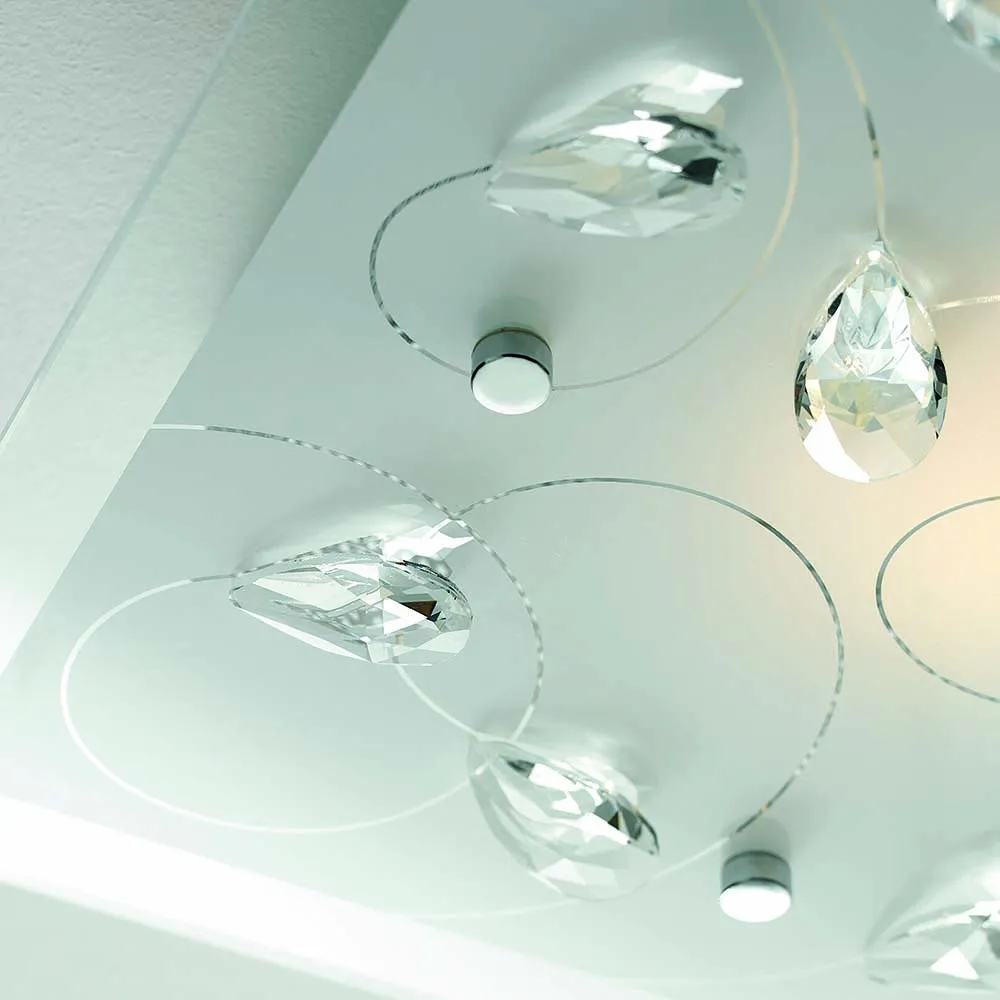 Applique ILLUMINANDO – PETALI Metallo Vetro Decorato L. 31×18