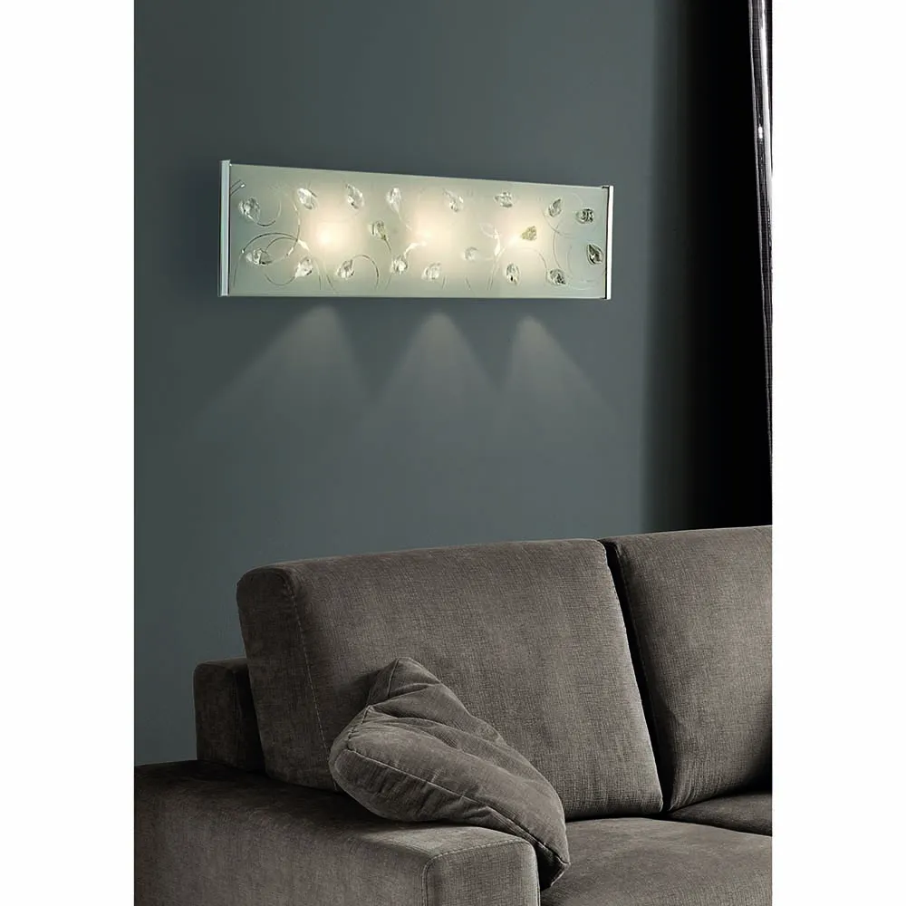 Applique ILLUMINANDO – PETALI Metallo Vetro Decorato L. 31×18