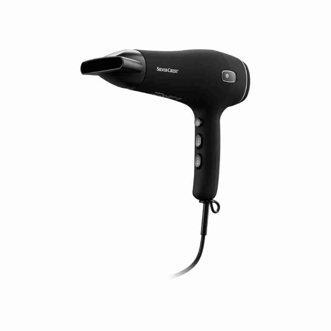 Asciugacapelli Agli Ioni SHTK 2000 W 2 Livelli Di Soffiaggio Diffusore Phon Nero 