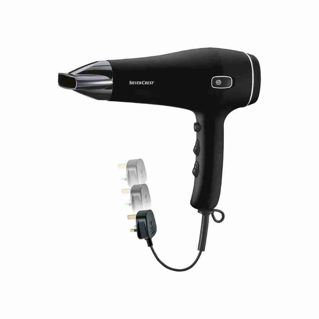 Asciugacapelli Agli Ioni SHTK 2000 W 2 Livelli Di Soffiaggio Diffusore Phon Nero 