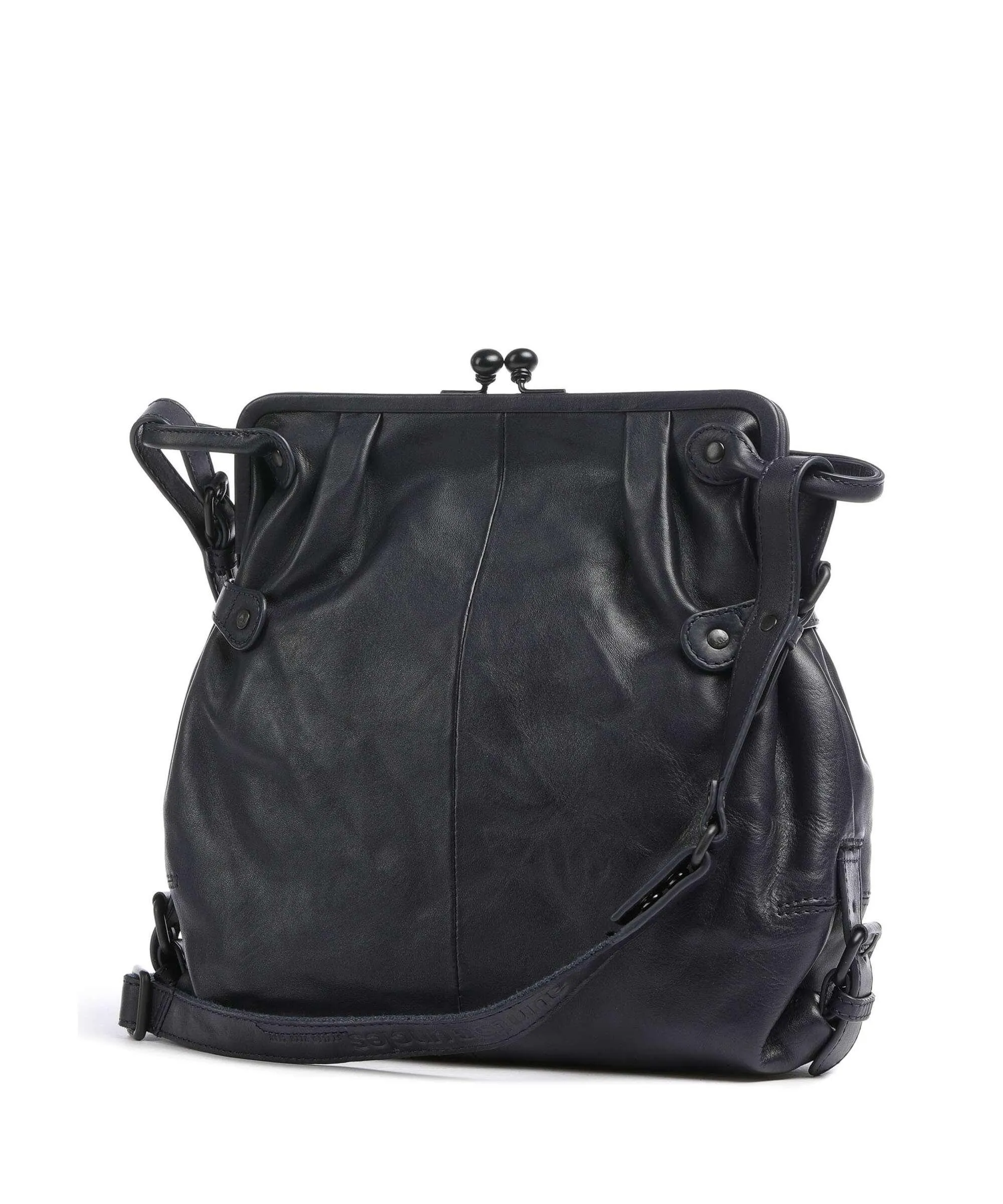  Aunts & Uncles Grandma's Luxury Club Mrs. Tea Cake Borsa a spalla pelle di vacchetta finemente grana blu scuro  