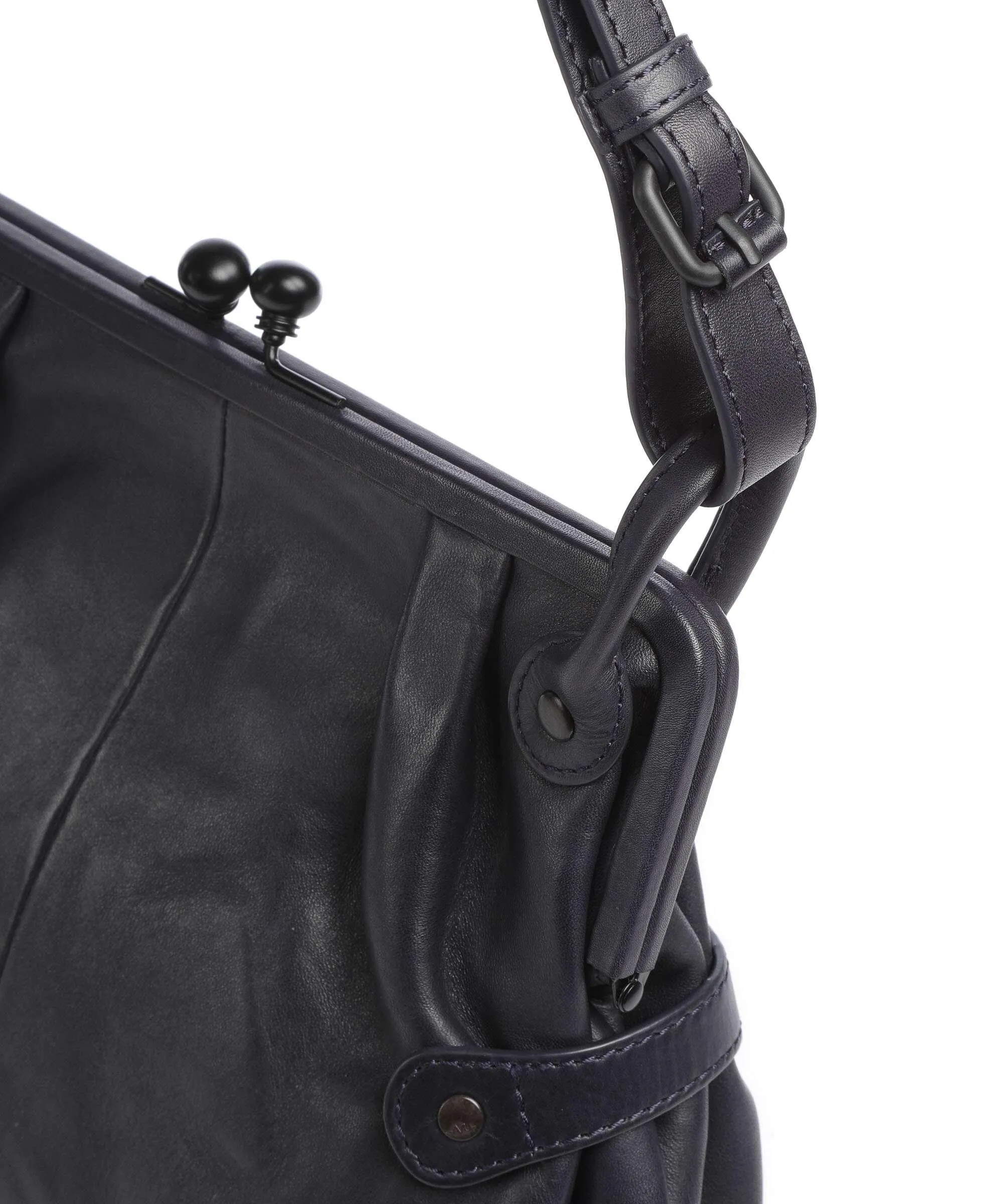  Aunts & Uncles Grandma's Luxury Club Mrs. Tea Cake Borsa a spalla pelle di vacchetta finemente grana blu scuro  