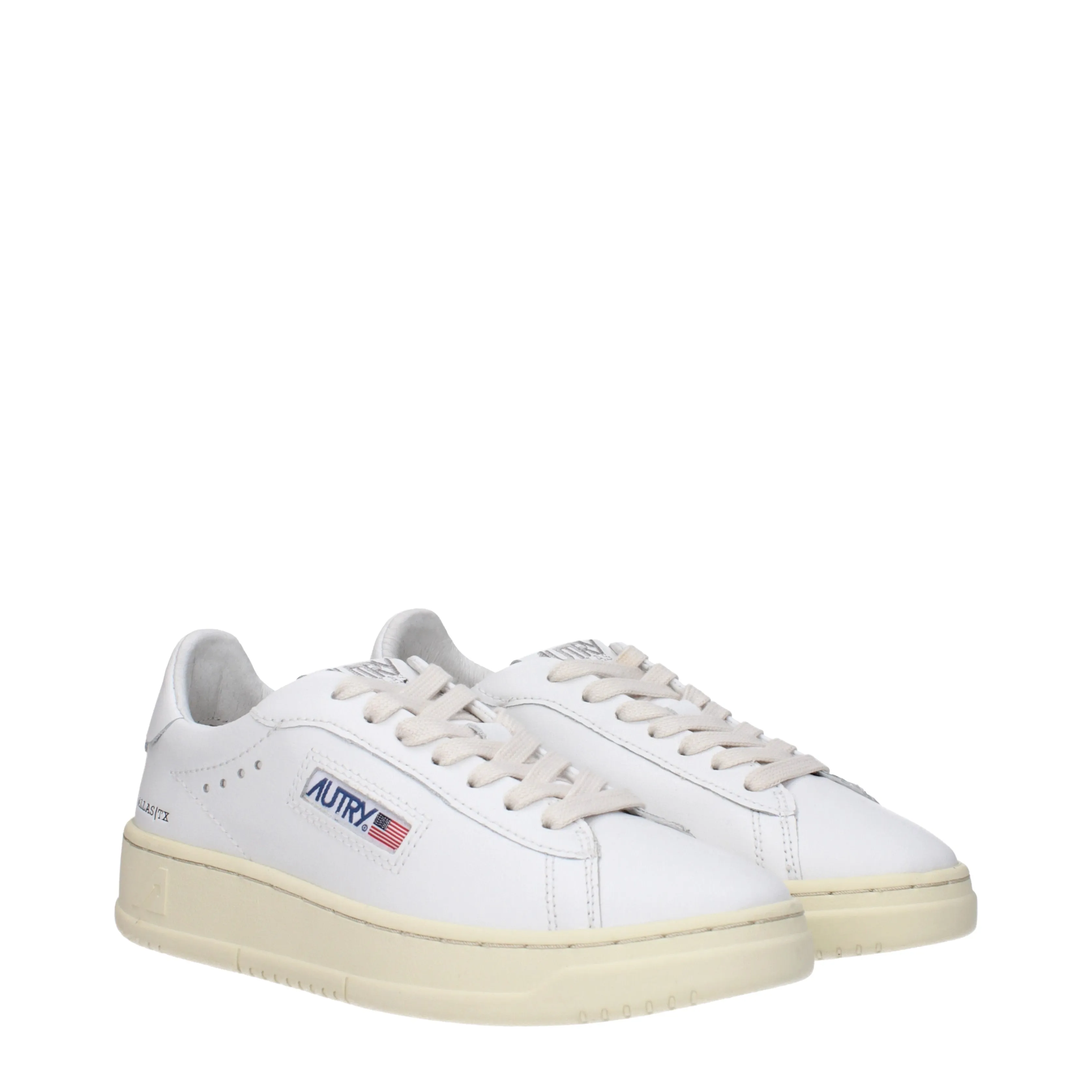 Autry Sneakers Dallas Donna Pelle Bianco/Bianco