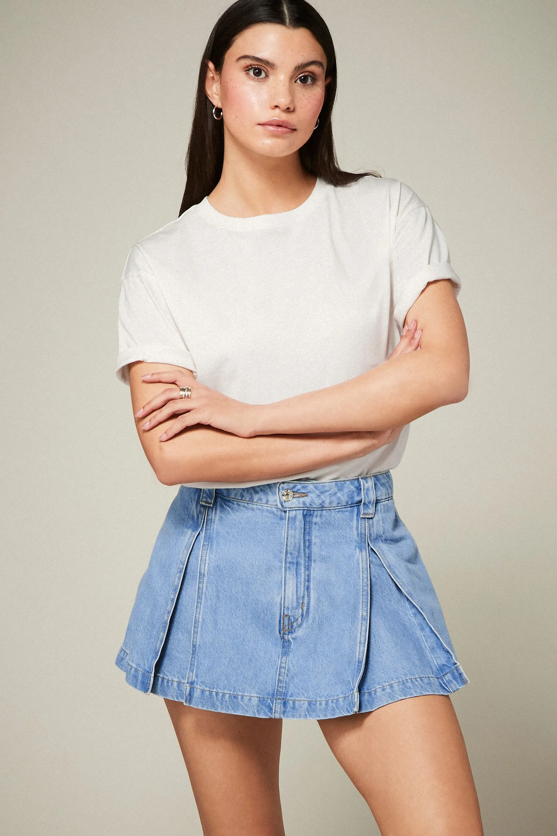 Blu medio  - Gonna pantalone di jeans