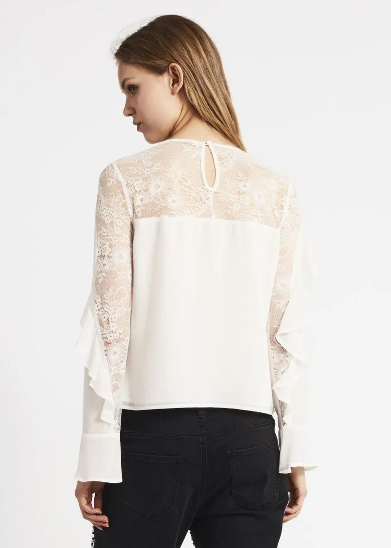 Blusa in georgette con rouches