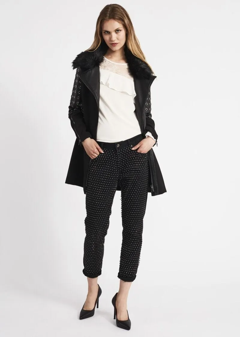Blusa in georgette con rouches