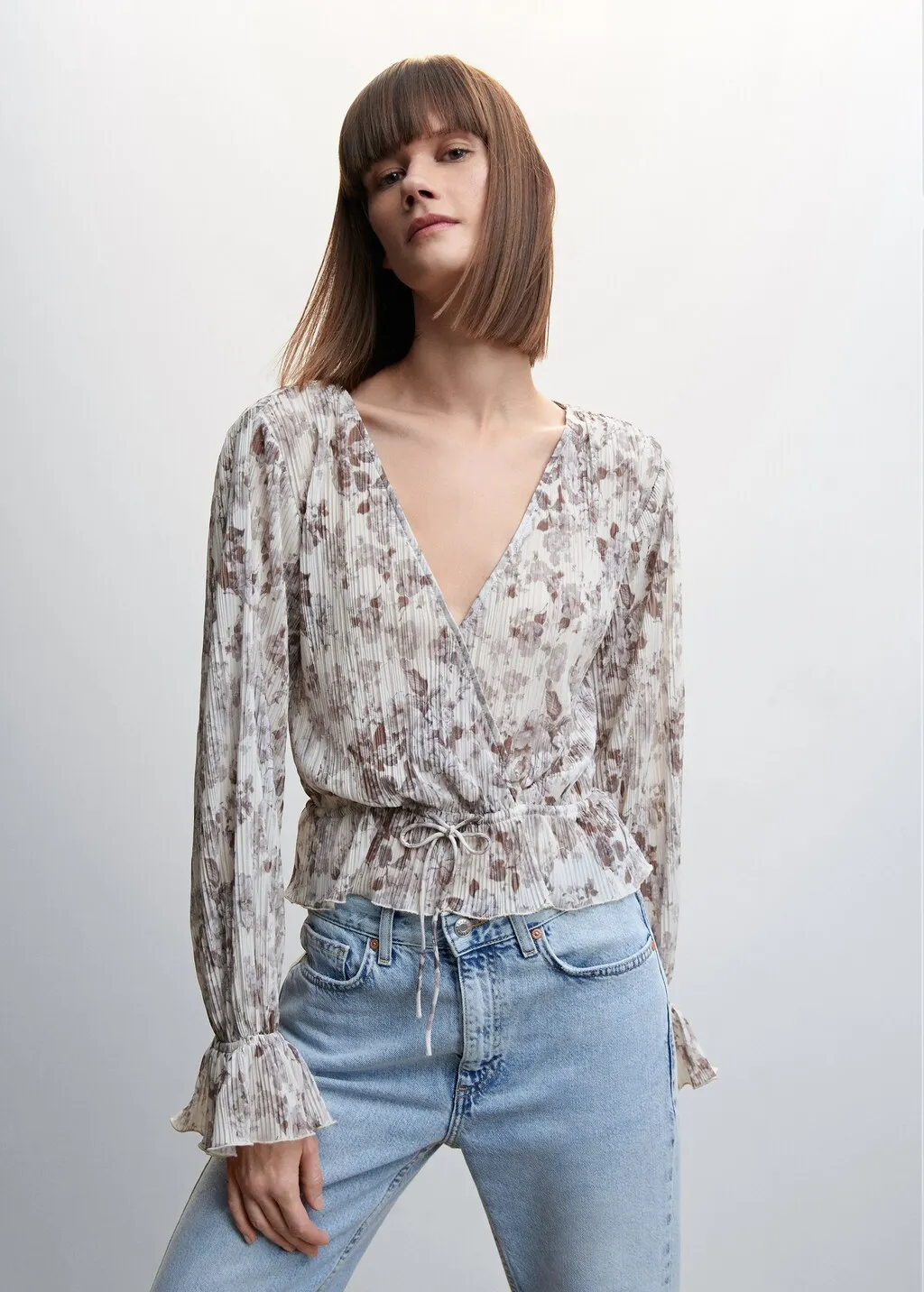 Blusa plissettata fiori