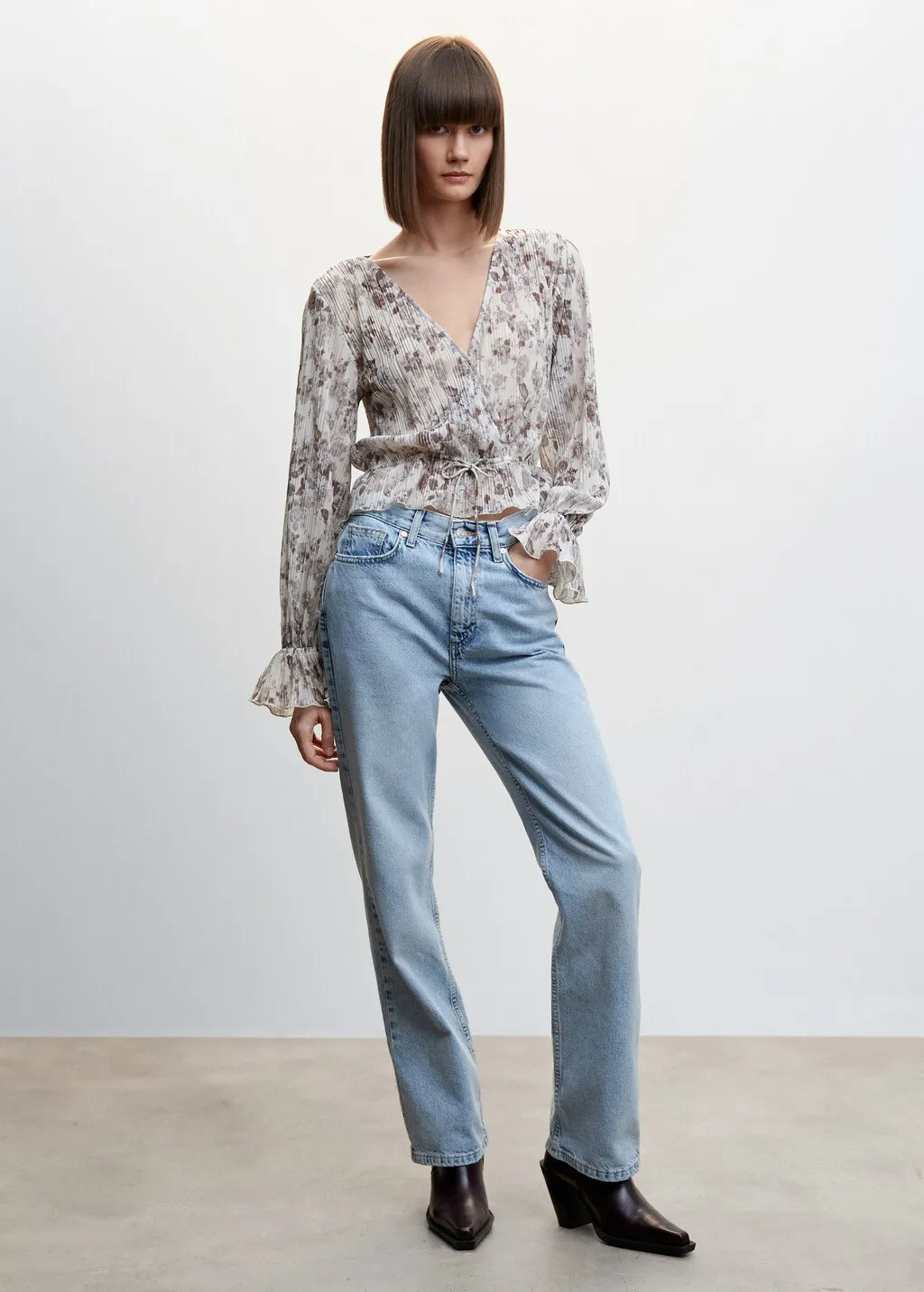 Blusa plissettata fiori