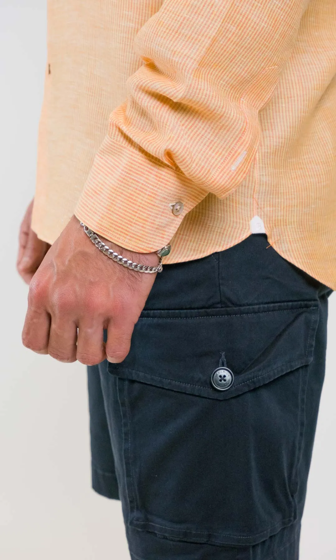Borriello Camicia Lino Riga Stretta