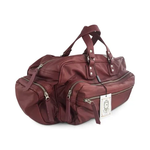 Borsone in pelle color vinaccia