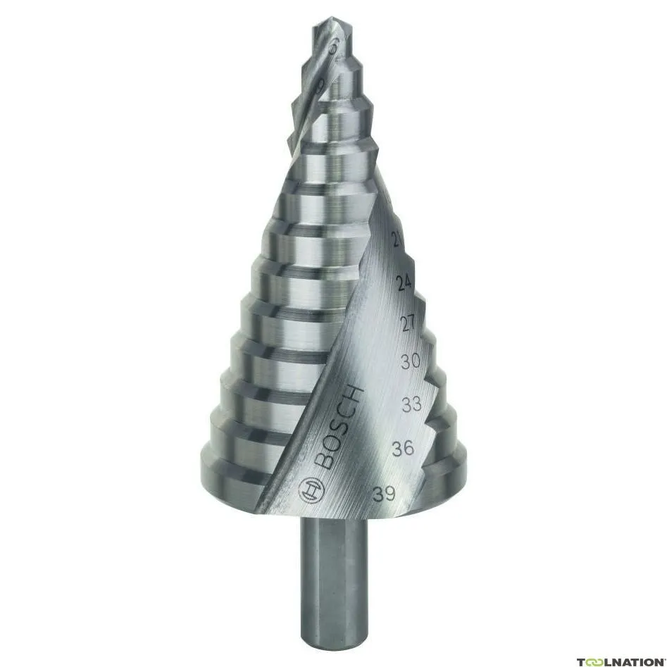 Bosch Professional Accessori 2608597521 Punta a gradino HSS 6-39 mm con gambo a 3 superfici