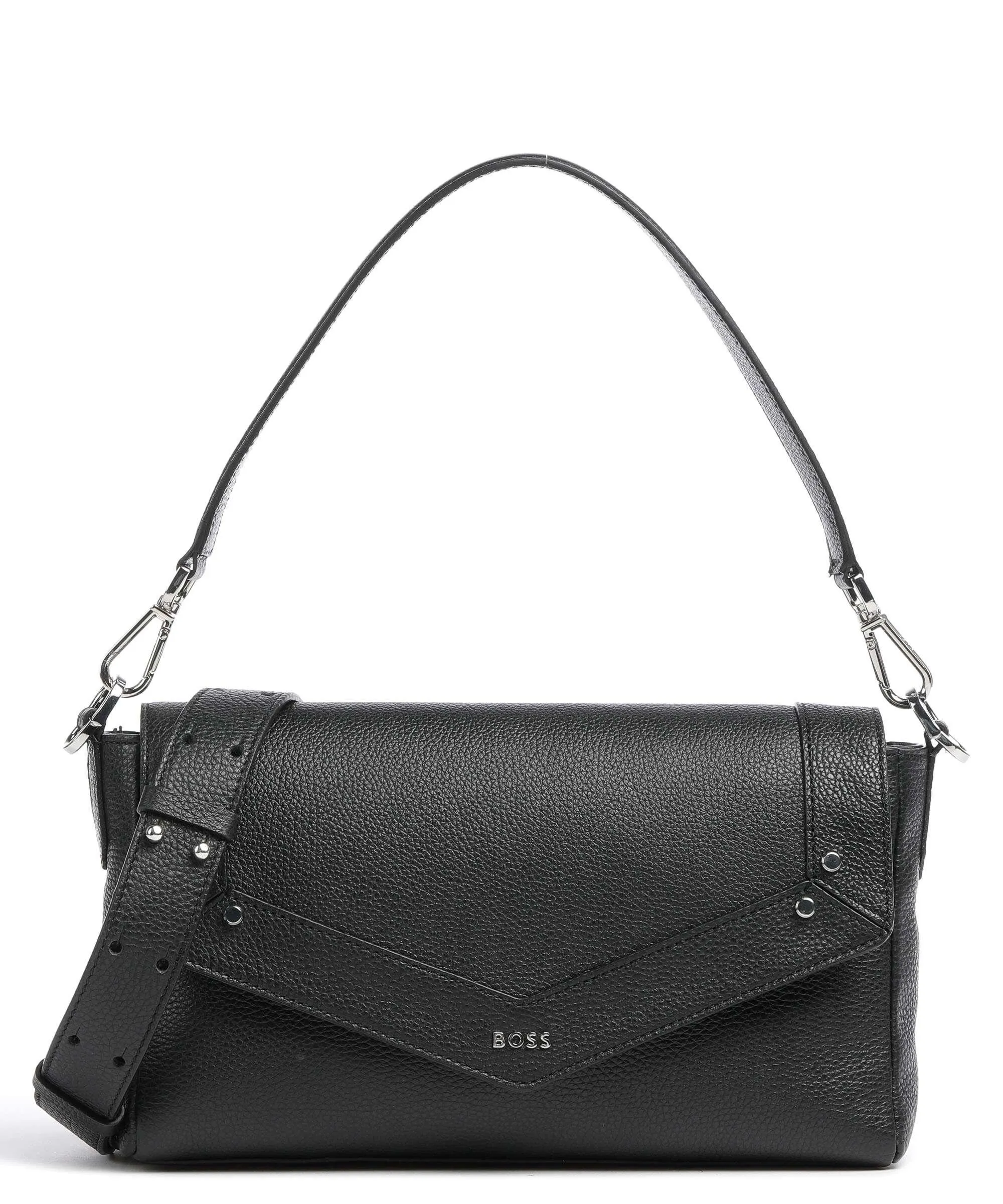  BOSS Ivy Borsa a spalla pelle di vacchetta grana nero  