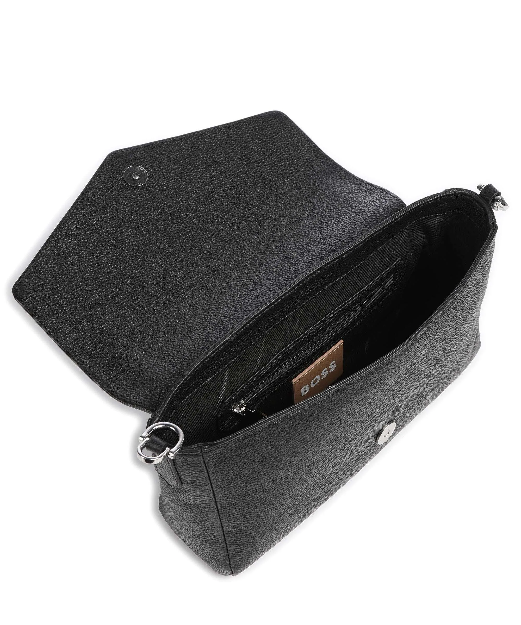  BOSS Ivy Borsa a spalla pelle di vacchetta grana nero  