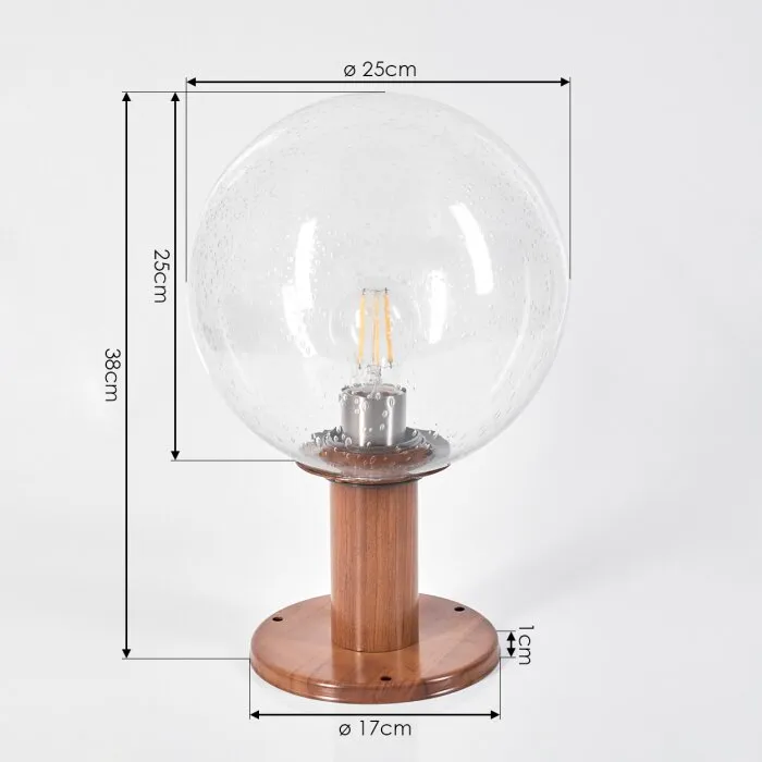 Bubodefo Lampada con piedistallo Marrone, Aspetto del legno, 1-Luce