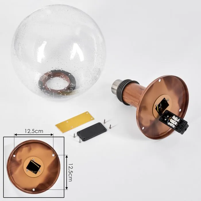 Bubodefo Lampada con piedistallo Marrone, Aspetto del legno, 1-Luce