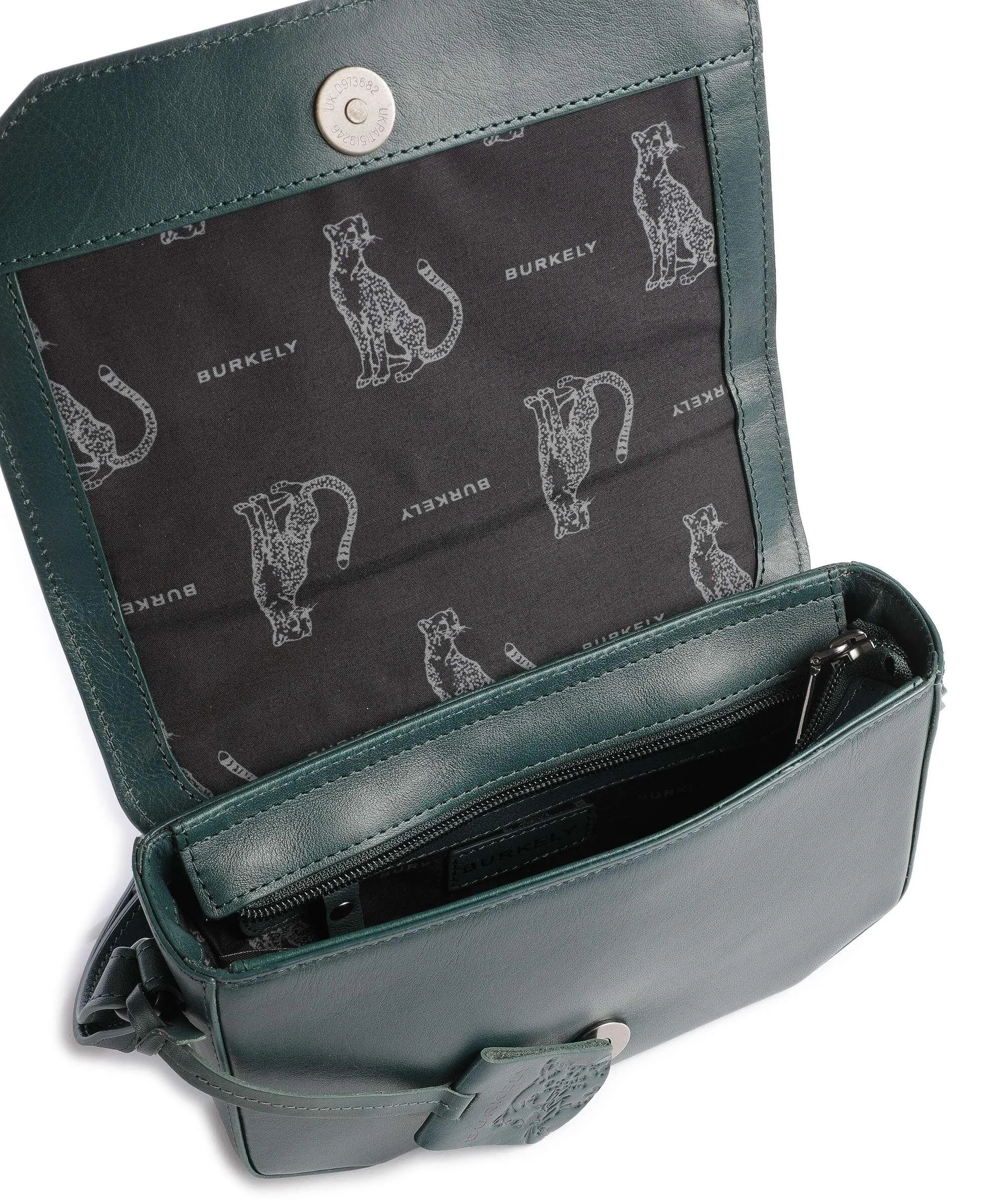  Burkely Nocturnal Nova Borsa a tracolla pelle a grana fine verde scuro  