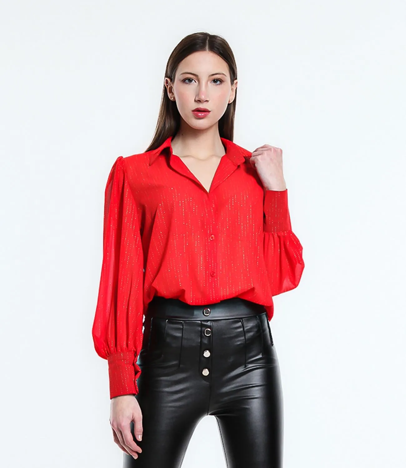 Camicia con strisce dorate