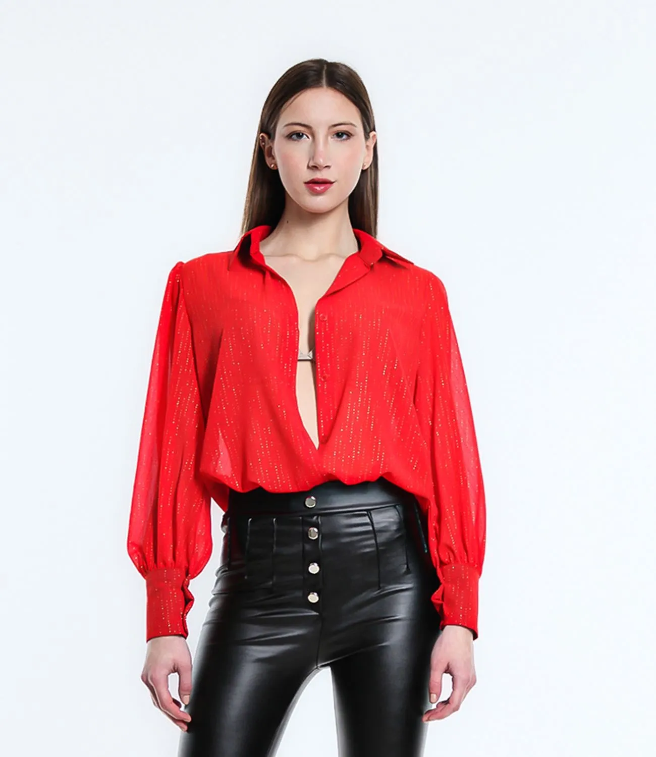 Camicia con strisce dorate