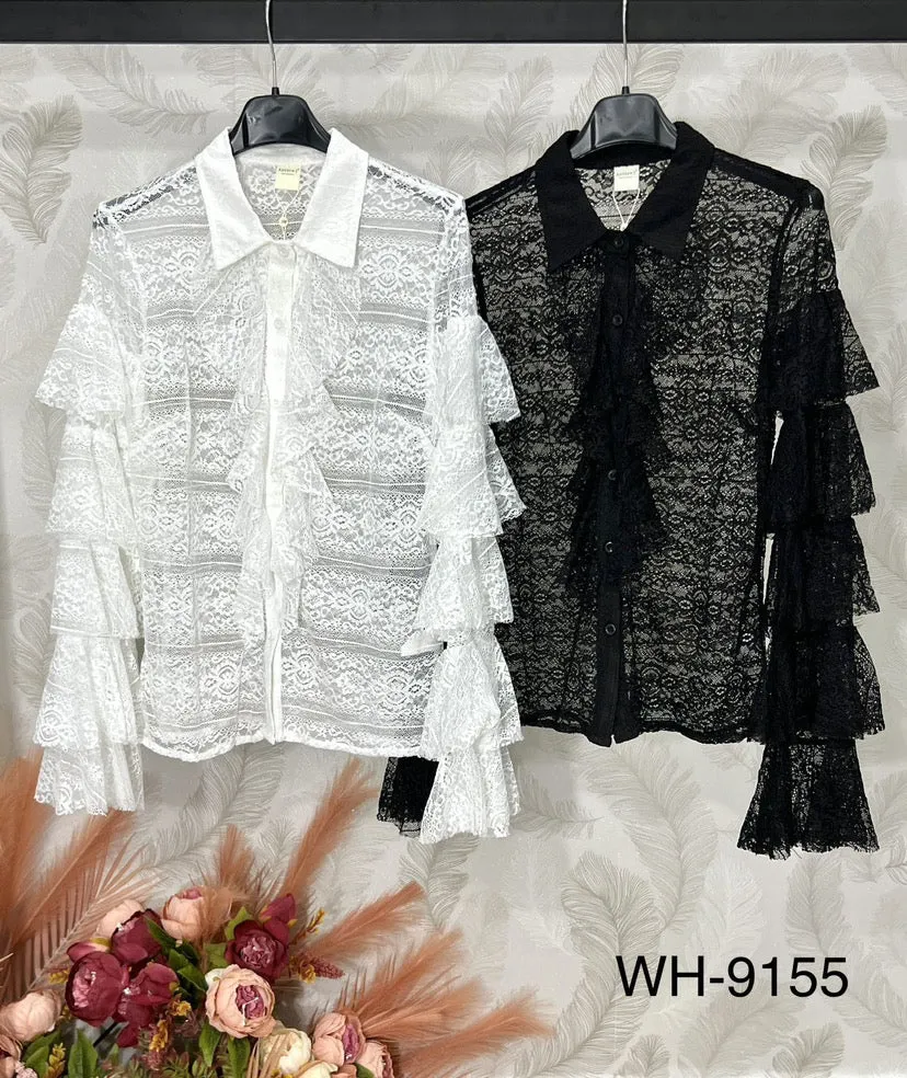 Camicia in pizzo volant