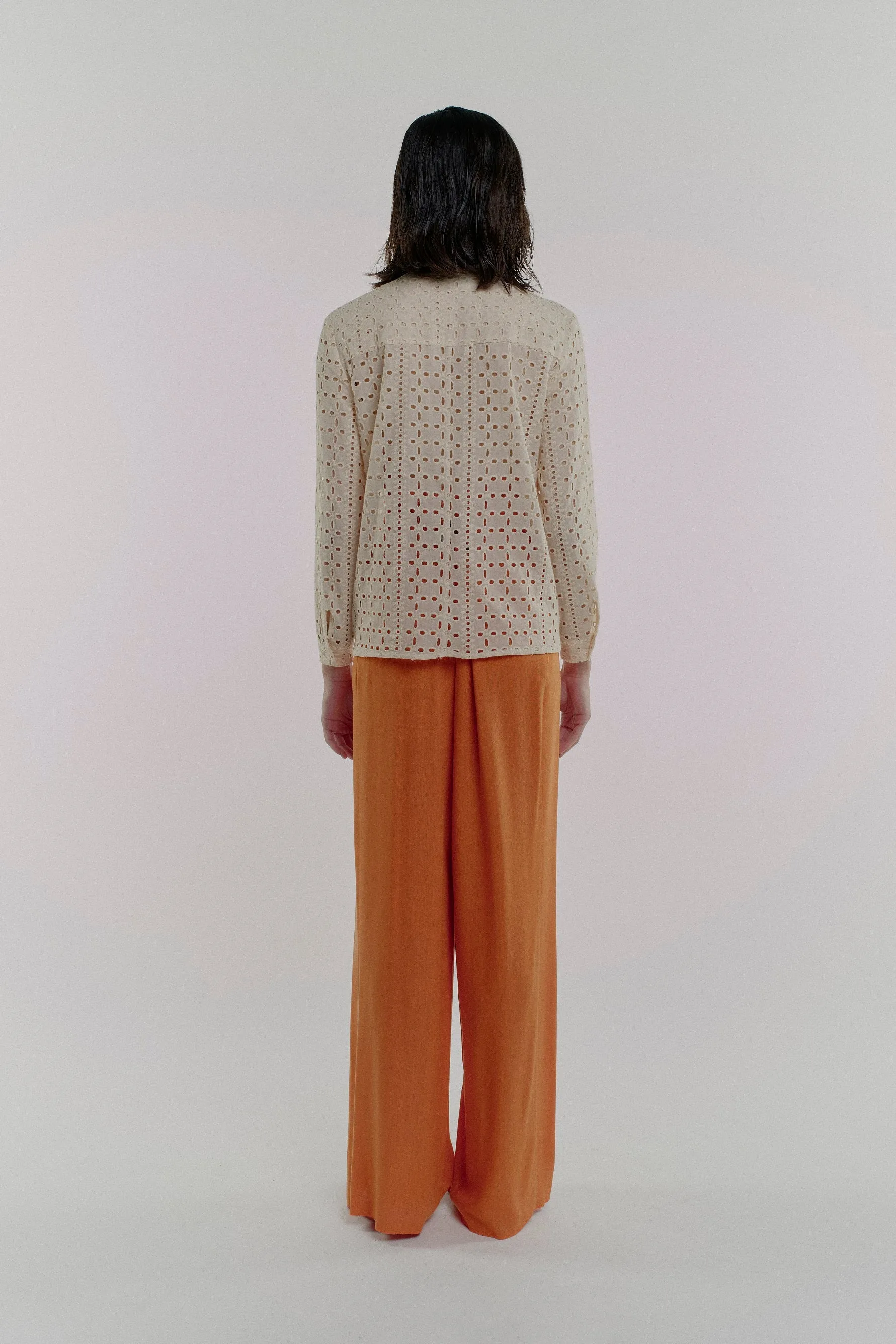 Camicia Pieghe in Sangallo Avorio