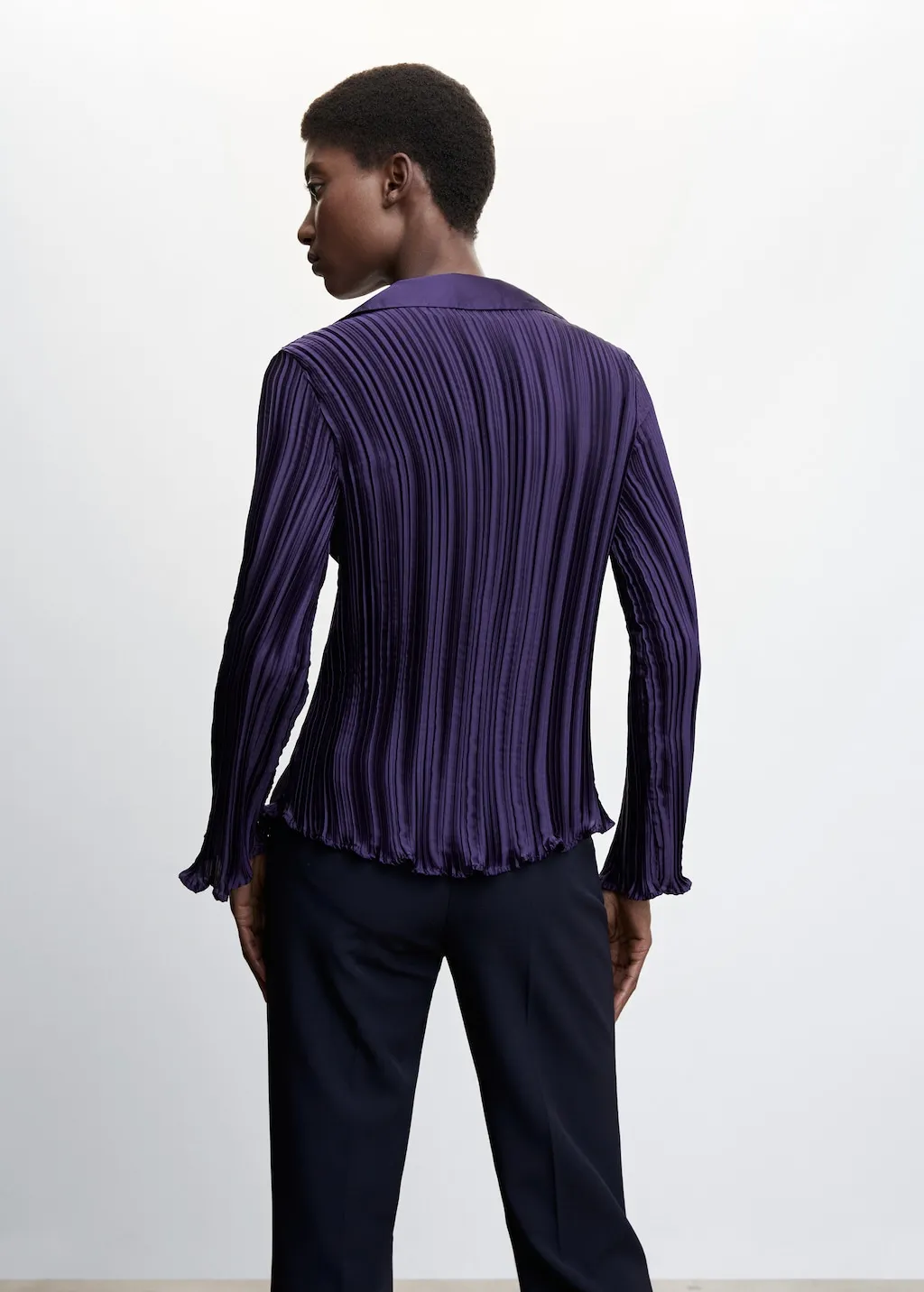 Camicia plissettata satinata