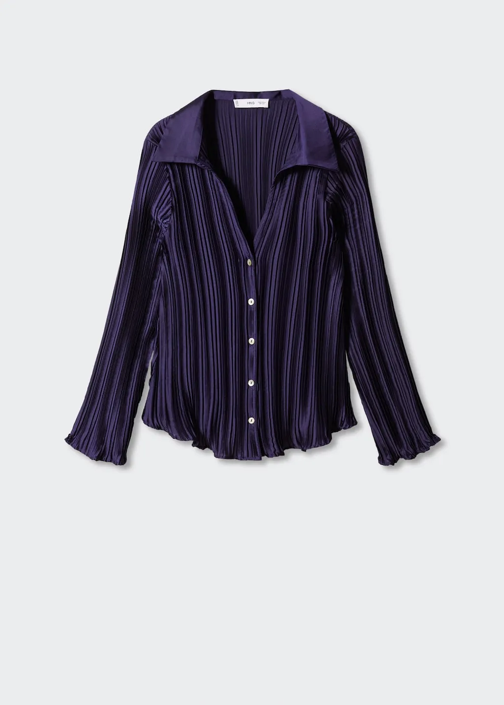 Camicia plissettata satinata
