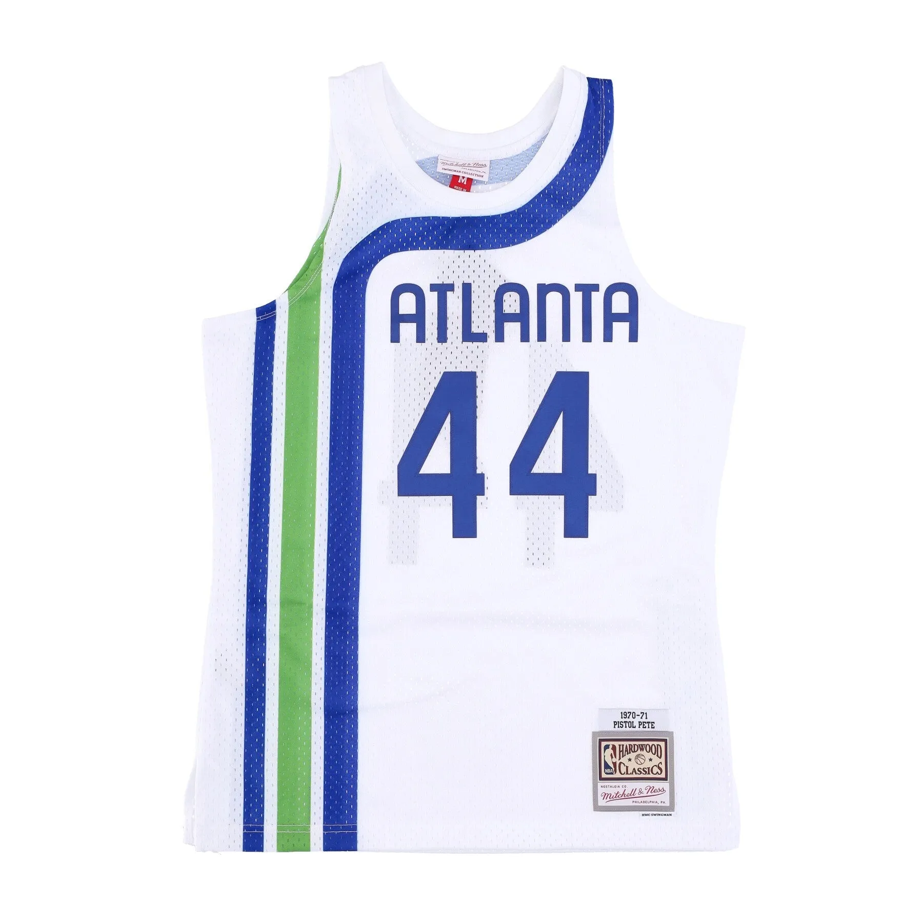 Canotta Basket Uomo Nba Swingman Jersey Hardwood Classics No 44 Pete Maravich 1970-71 Atlhaw White