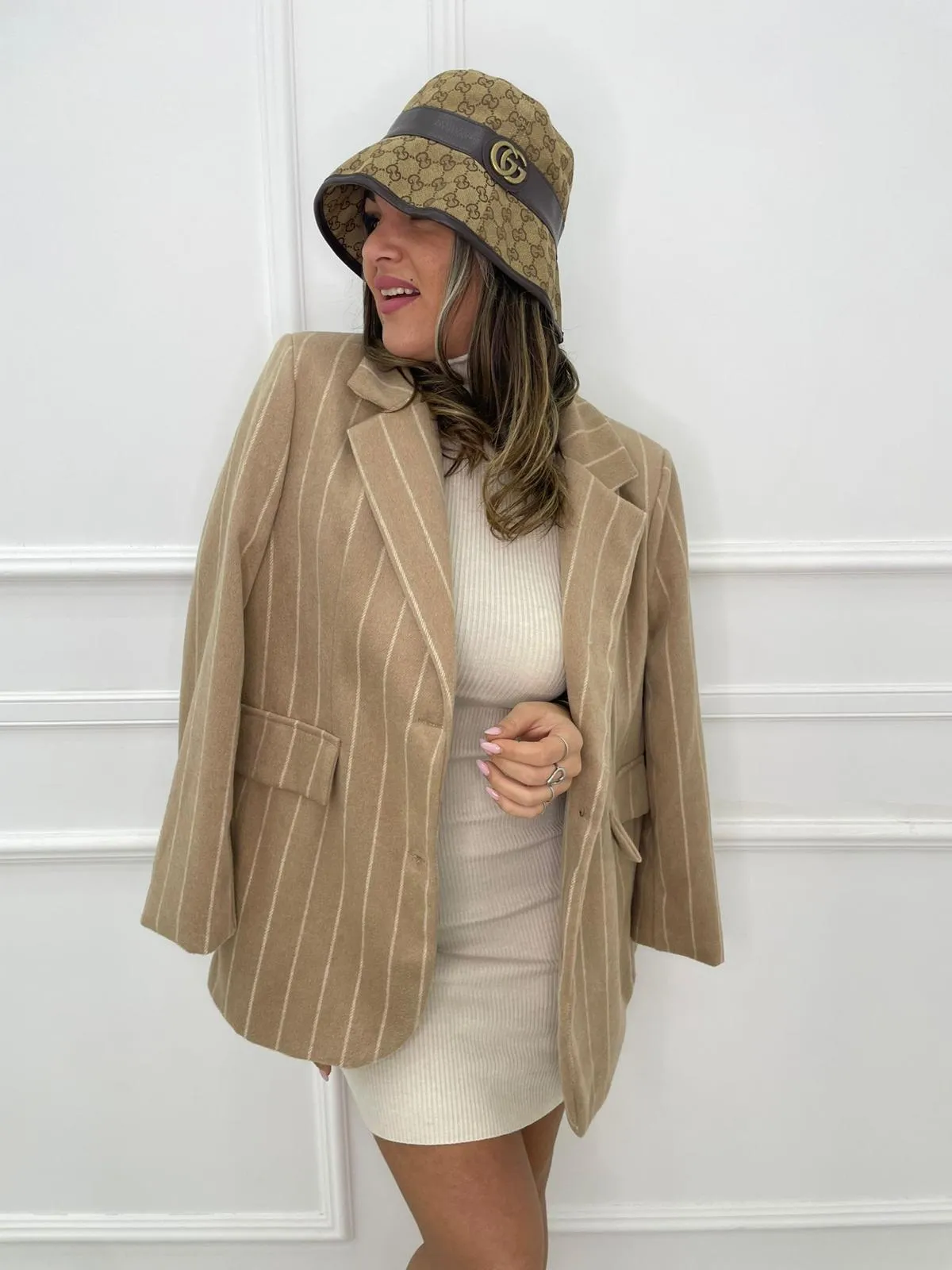 Cappottino in panno fantasia righe