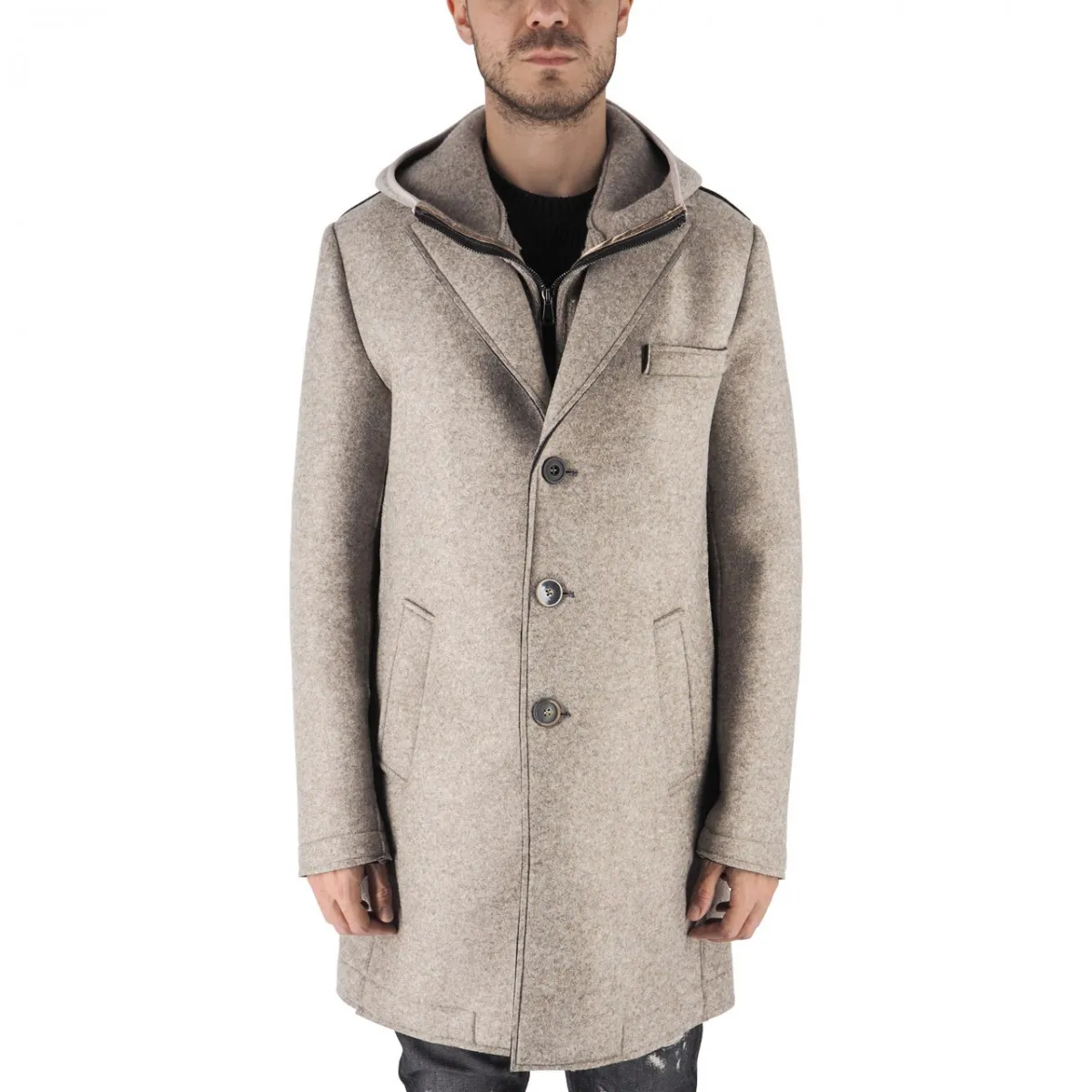 Cappotto Andy Monopetto Con Cappuccio
