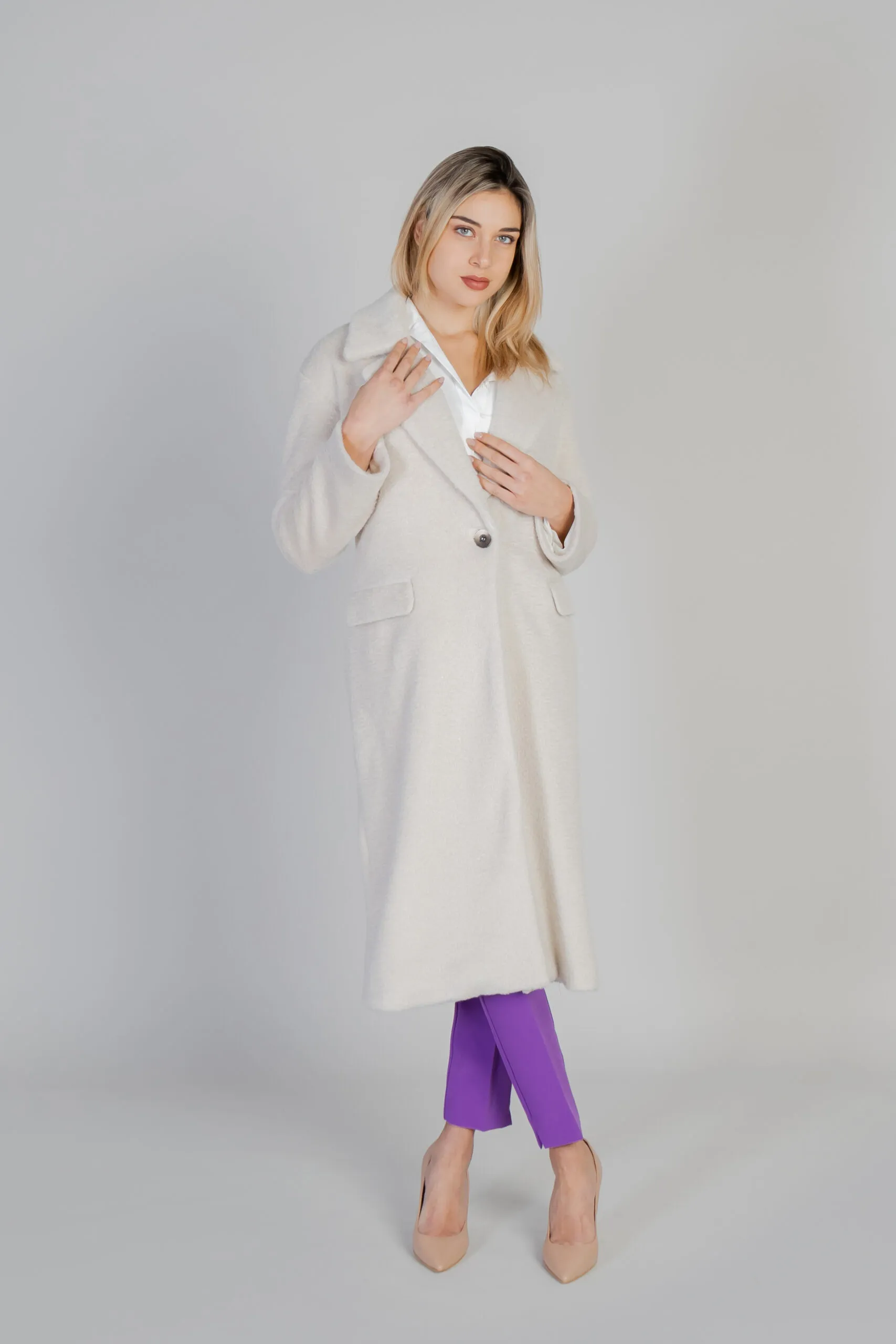 Cappotto Sol Wears Women teddy Beige chiaro