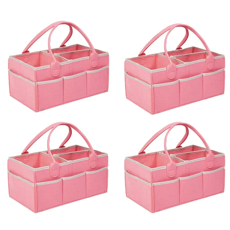 Cesta Portapannolini e Portaoggetti con Tasche