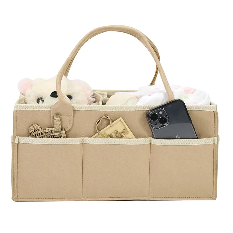 Cesta Portapannolini e Portaoggetti con Tasche